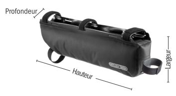 Wymiary torby na ramę Frame-Pack Toptube Ortlieb